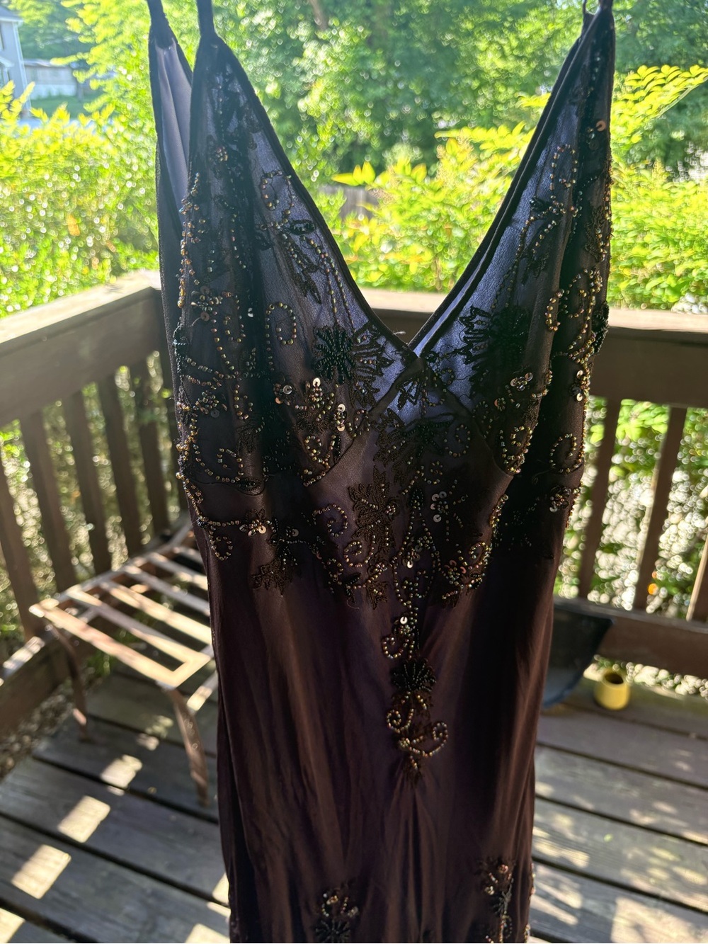 Adrianna Papell Evening brown and purple silk dress size 12 - Picture 8 of 16